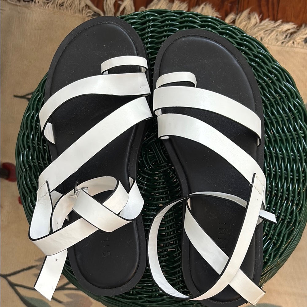Stylish White Sandals with ankle strap. So cute.